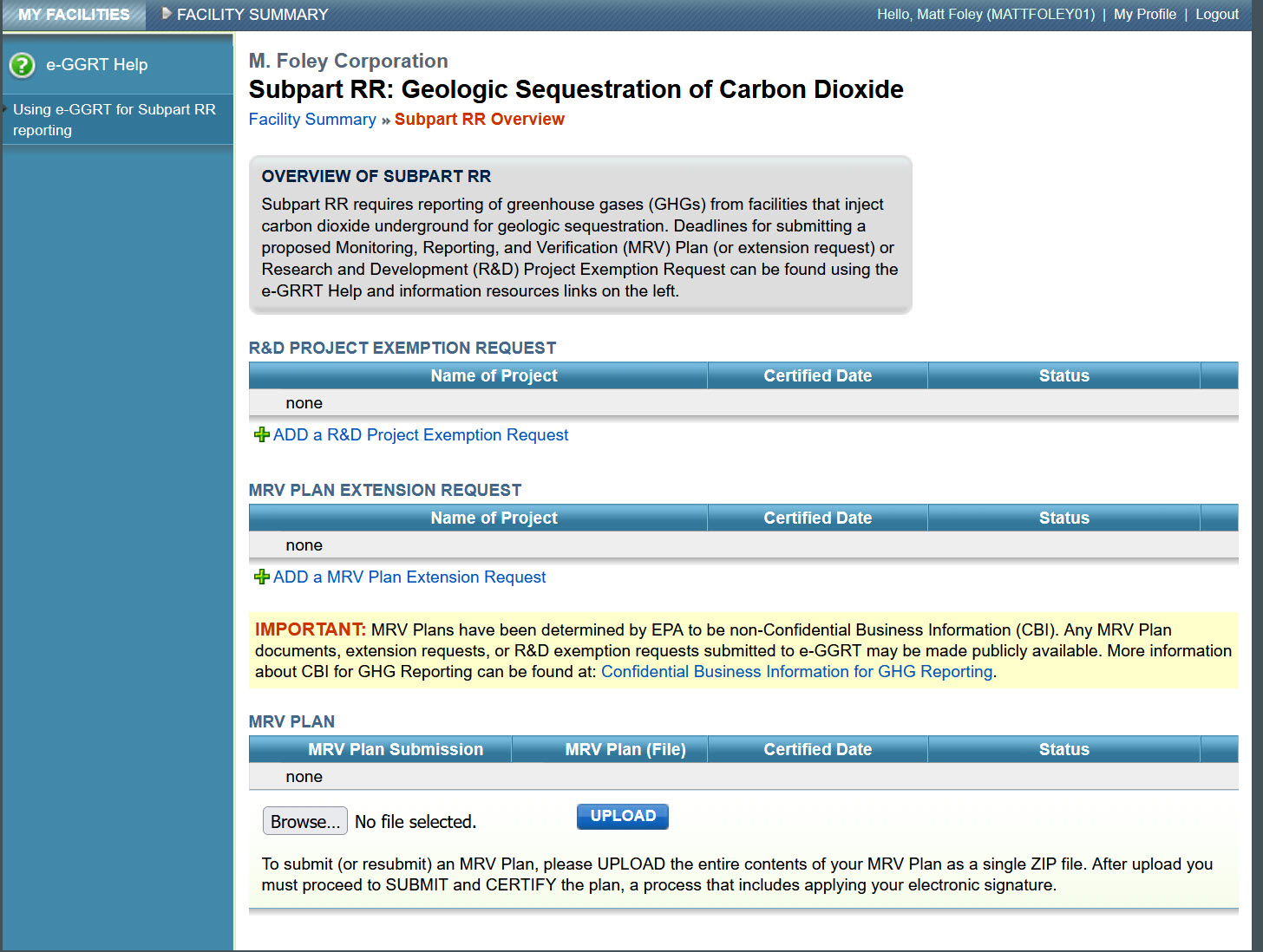 Image of Subpart RR: Geologic Sequestration of Carbon Dioxide page.